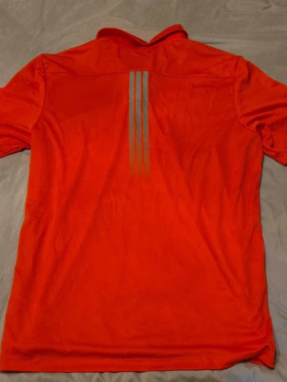 adidas Men’s Orange-Red Polo with Contrast Trim